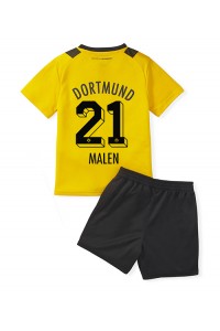 Borussia Dortmund Donyell Malen #21 Babyklær Hjemme Fotballdrakt til barn 2022-23 Korte ermer (+ Korte bukser)
